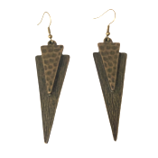 Boucles d’oreilles style antique de  couleur bronze triangle