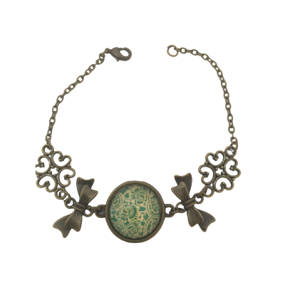 Bracelet souple bronze vert et or