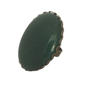 Bague  dentelée bronze ovale 40x30 mm agate verte