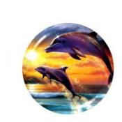 Broche épingle de couleur argent dauphin émail violet