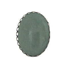 Bague  dentelée bronze ovale 40x30 mm aventurine