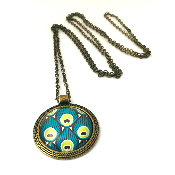 Collier pendentif 25 mm Paon