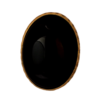 Bague bronze ovale 40x30 mm agate noir