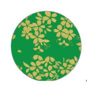 Collier pendentif 40X30 mm vert doré