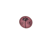 Bague ronde 12 mm pissenlit rose