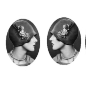 Boucles d'oreilles gouttes  Profil femme années 1920