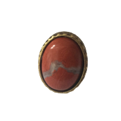 Bague couleur bronze ovale 25 x 18 mm jaspe rouge