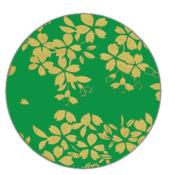 Broche ovale de style vintage vert doré japonisant