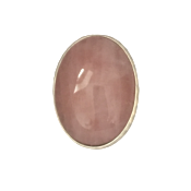Bague couleur argent ovale 40x30 mm quartz rose