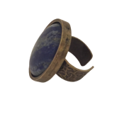 Bague bronze ovale 30x20mm lapis lazuli