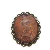 Broche ovale de style vintage KLIMT femme mosaïque