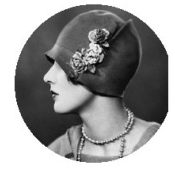 Collier pendentif 25 mm  Profil femme années 20