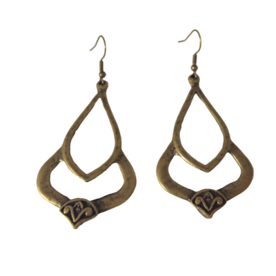 Boucles d’oreilles style antique de  couleur bronze